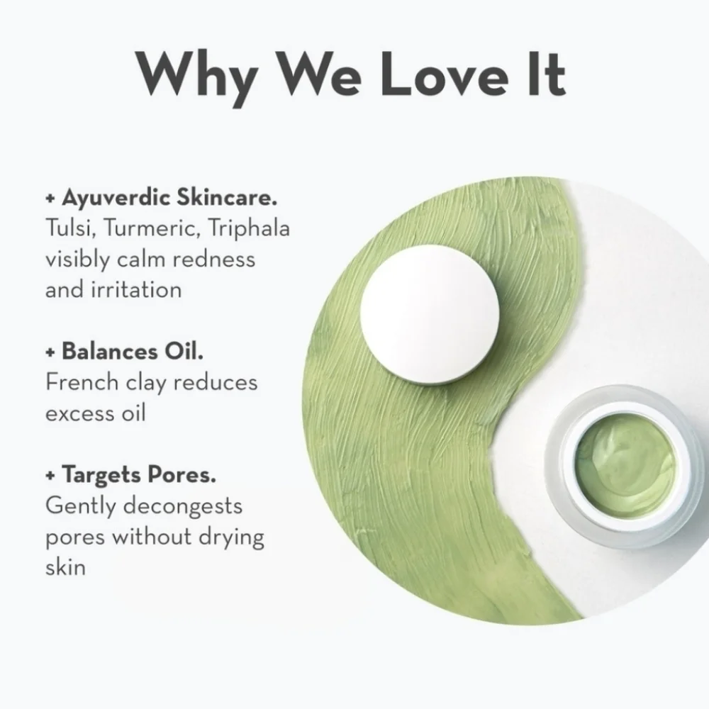 NIB Sonäge Tulsi Soothing Tri Clay Mask 1 Fl Oz
